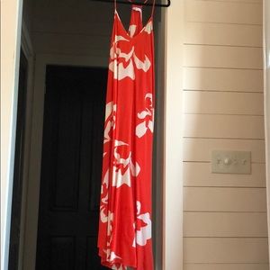 Tropical silk maxi dress